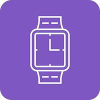 Smartwatch Line Round Corner Background Icons vector