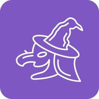 Witch Line Round Corner Background Icons vector