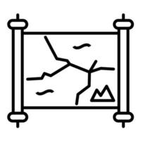 icono de línea de mapa del desierto vector