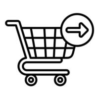 continuar con el icono de la línea de compras vector