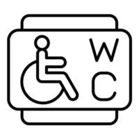 icono de línea de baño para discapacitados vector