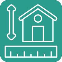 House Measurement Line Round Corner Background Icons vector