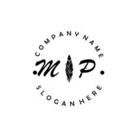 Initial MP letter logo elegant company brand luxury vector