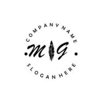 Initial MG letter logo elegant company brand luxury vector