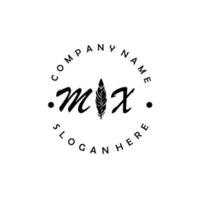 Initial MX letter logo elegant company brand luxury vector