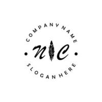 Initial NC letter logo elegant company brand luxury vector