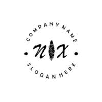 Initial NX letter logo elegant company brand luxury vector