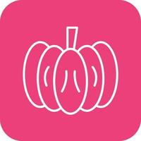 Pumpkin Line Round Corner Background Icons vector