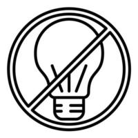 No Incandescent Light Bulb Line Icon vector