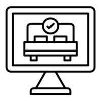 Online Booking Line Icon vector