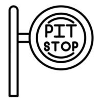 Pit Stop Line Icon vector