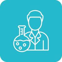 Chemist Line Round Corner Background Icons vector
