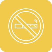 línea de no fumar iconos de fondo de esquina redonda vector