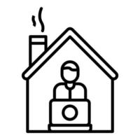 Work From Home Line Icon vector