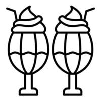 Milkshake Line Icon vector