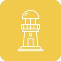 Lighthouse Line Round Corner Background Icons vector