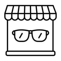 icono de línea de tienda óptica vector