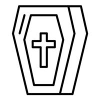 Coffin Line Icon vector