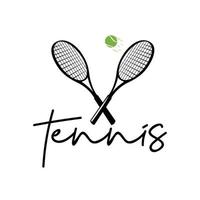 Tennis racket logo with a minimalistic concept vector