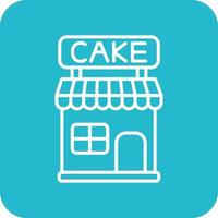 Cake Shop Line Round Corner Background Icons vector