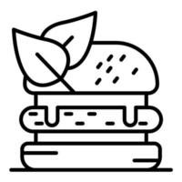 Vegan Burger Line Icon vector