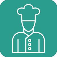 Chef Line Round Corner Background Icons vector