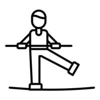 Tightrope Walker Line Icon vector