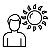 icono de línea de bronceado vector