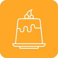 Pudding Line Round Corner Background Icons vector