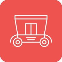 Carriage Line Round Corner Background Icons vector