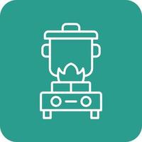 Cooking Line Round Corner Background Icons vector
