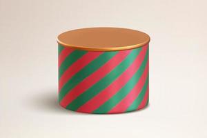 3d cylindrical podium in Xmas color. Illustration of a Christmas platform suitable for product display vector