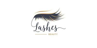 Eyelashes logo design with creative unique style vector