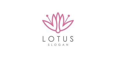 diseño de logotipo de loto de belleza con estilo creativo vector