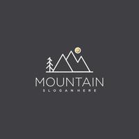 Mountain logo design with creative simple concept vector