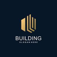 Building logo design with modern concept vector