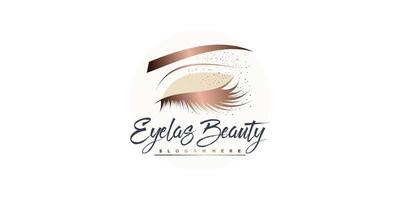 Eyelashes logo design with modern style for beauty vector