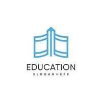 diseño de logotipo educativo con concepto creativo moderno vector