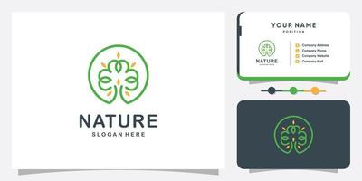 Tree logo design with creative simple concept vector
