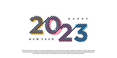 Diseño de logotipo 2023 para año nuevo con concepto creativo. vector
