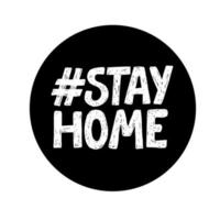 Hand drawn vector lettering with Stay home hashtag.