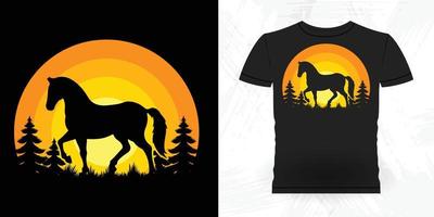 Funny Riding Horse Retro Vintage Horse T-shirt Design vector