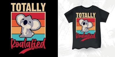 Funny Cute Koala Bear Retro Vintage Koala T-Shirt Design vector