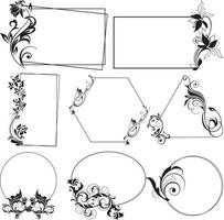 Spiral Floral Frame vector