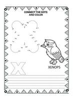 Alphabet Do To Dot And Coloring Page For Kids and Toddlers vector