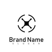 drone logo design fly technology vector