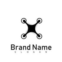 drone logo design fly tecnología vector