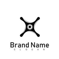 drone logo design fly technology vector