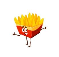 Cartoon fried potato wedges character, fast food vector