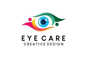 diseño de logotipo para el cuidado de los ojos con un concepto creativo moderno vector